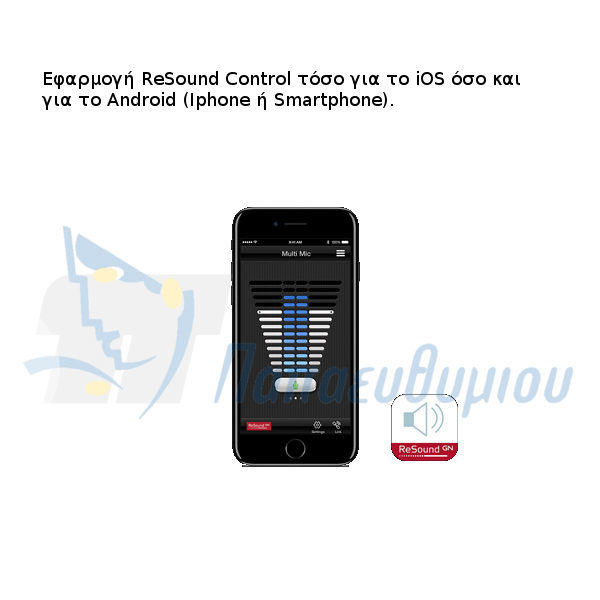 Εφαρμογή ReSound Control (Smartphone, Iphone) ακουστικών βαρηκοΐας Enya Resound