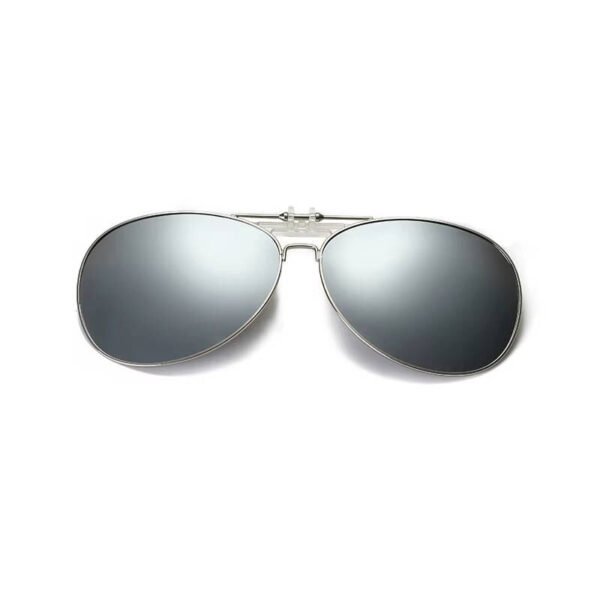 Πρόσθετο Γυαλιών Ηλίου Pilot Aviator (Clip-On) με ασημί καθρέφτη
